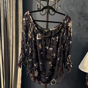 Dalia Black Floral Off-Shoulder Blouse